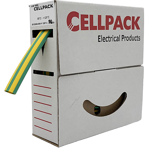 BBC Cellpack Schrumpfschlauch-Abrollbox 18-6mm/L:7m,gg SB/18-6/grün-gelb/7m